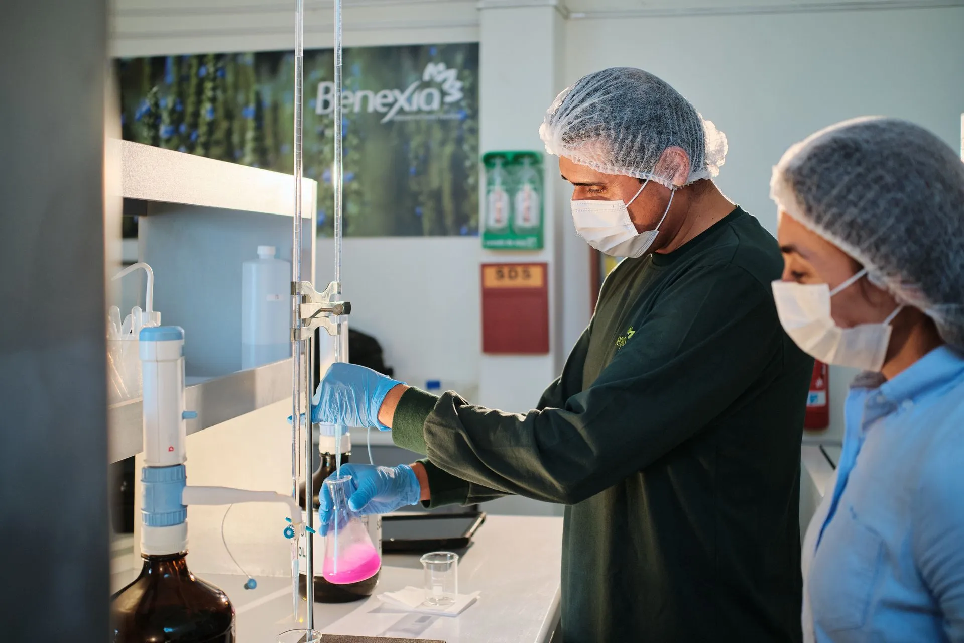 Scientists at work in a modern laboratory